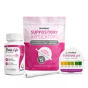 NutraBlast Borsäure Vaginal Suppositorien 600mg (30 Count) w/Disposable Vaginal Suppository Applicators (15-Pack) und Feminine pH Test Strips 3.0-5.5 (100 Tests Roll)