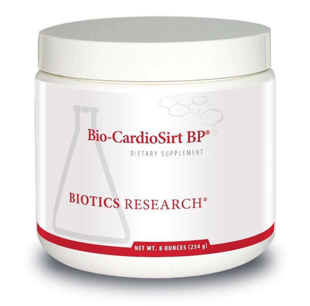 Biotics Research Bio CardioSirt BP Patented Easy to Mix Powder, Formulated with The Assistance of Mark Houston, MD, Unique Combination of 7 Key Nutrients, 8 Ounces