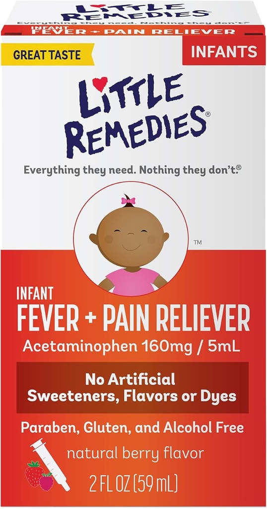Kleine Heilmittel Babymedizin, Infant Fever und Schmerzlinderung mit Acetaminophen, Berry Flavor, 2 Fl Oz