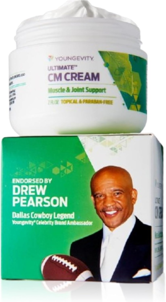 Youngevity Ultimate CM CreamTM - Muskel- und Gelenktief beruhigende Analgetikcreme - Paraben Free - Rücken, Hals, Hand und Füße Schmerzunterstützung - Menthol 1,4% - (2 oz Jar)