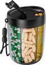 PULIV Large Pill Bottle Organizer, Supplement Organizer für die Holding 6 verschiedene Vitamine, Pill Box Case mit Anti-Mixing & Wide Opening Design, einfach zu nehmen Meds, Inklusive 20 Stück Stick-on Labels