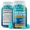 SILVERPEAKS Höhe Wachstum Gummis für Kinder, Jugendliche & Erwachsene - Höhe Wachstum Maximizer Supplement mit Kalzium, Vitamine D3 & K2, Magnesium, Zink für Knochenstärke & Höhe Erhöhung - 60 Gummy Chews