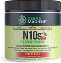 CLEAN MACHINE N10s Pflanzenbasiertes Pre Workout Powder - Vegan Energy Supplement mit 3 klinisch getesteten patentierten Inhaltsstoffen für Muskelgröße, Stärke, Pumpe & Endurance - Non-GMO, 30 Portionen