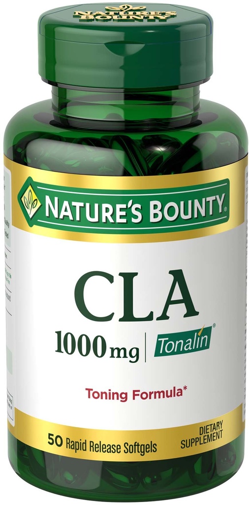 Nature's Bounty Tonalin Pillen und Nahrungsergänzung, Ernährung und Körperunterstützung, 1000 mg, 50 Rapid Release Softgels