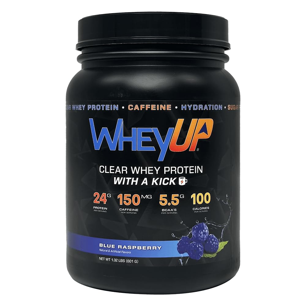 Lean Clear Whey Isolate - 24g Protein + 150mg Koffein - Blaue Himbeere - Klare Whey Protein Pulver - Zuckerfrei - Keto-Friendly - Juice-Style Pre Post Workout Drink - 20 Portionen
