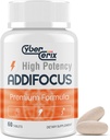 High Potency Brain Supplement für Gedächtnis und Fokus - Natürliche Koffeinmischung mit Vitaminen, Aminosäuren und Kräuterextrakten - 60 Tabletten