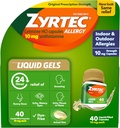 Zyrtec 24 Hour Allergy Relief Liquid Gels, Antihistamin Kapseln mit Cetirizine HCl Allergie Medizin für All-Day Relief von Runny Nose, Sneezing, Itchy Eyes & More, 40 Count
