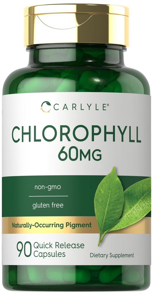 Carlyle Chlorophyll Pillen | 90 Kapseln | Natürliche Pigment | Chlorophyll Konzentrat Ergänzung | Non-GMO, Glutenfrei Komplex
