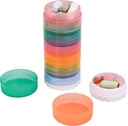 Tragbare 7-Tag stapelbare Pille Organizer mit 2 Lids für Medikamente, Vitamine und Ergänzungen an Magnetic Kalender ansetzbar. Perfekt für Reisen oder Heimgebrauch.