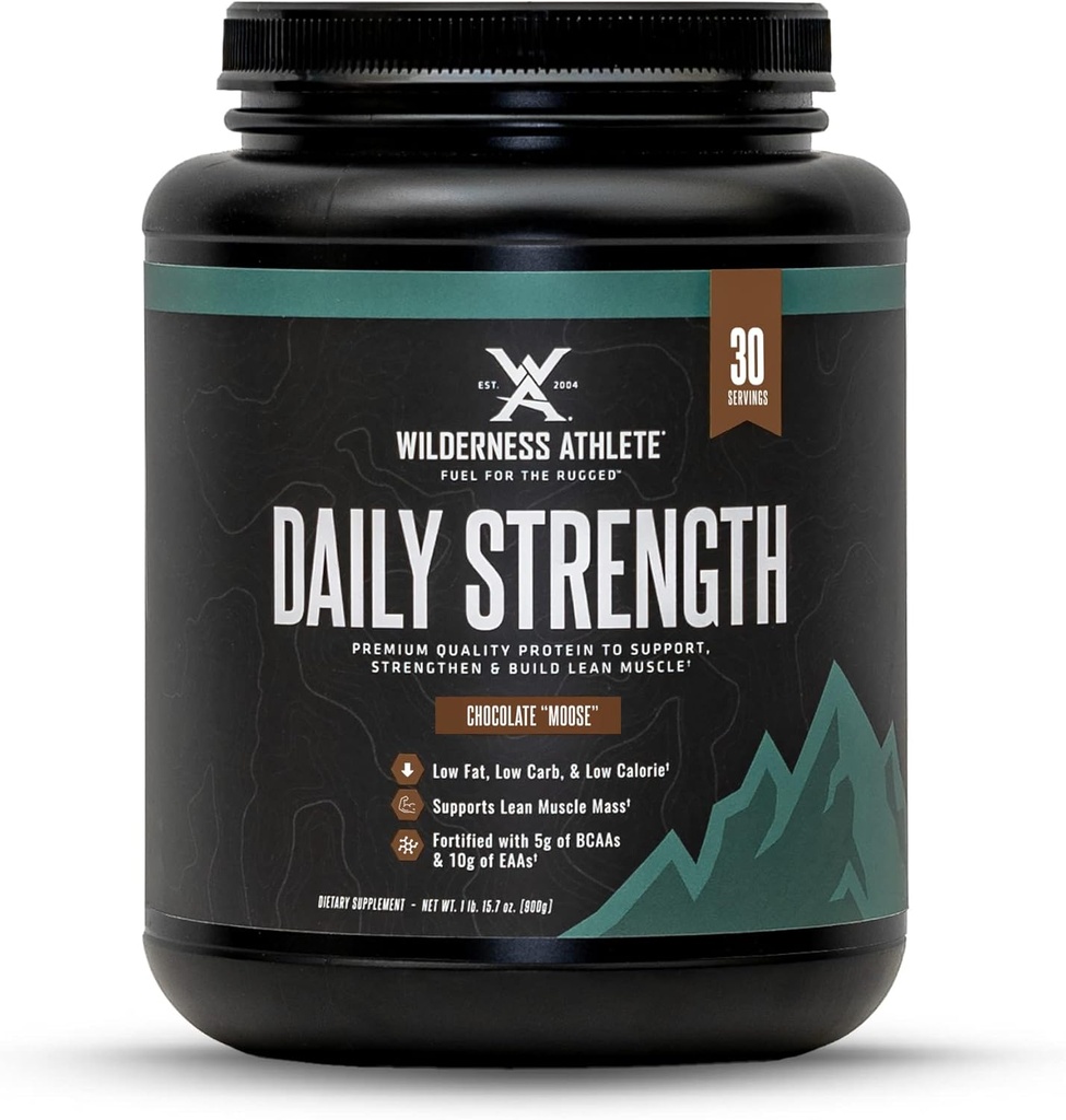 Wilderness Athlete - Daily Strength Premium Protein | Whey Protein Powder for Women & Men - Best Protein Powder for Lean Muscle - Clean Protein Powder mit Whey Protein Isolate (Chocolate Moose)