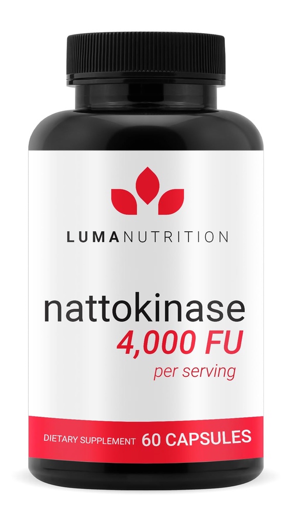 Luma Nutrition Nattokinase Supplement - Japanische Natto 4000 FU Pro Servieren, Premium Heart Health Support - Vegan & Gluten kostenlos - 60 Kapseln - Made in USA