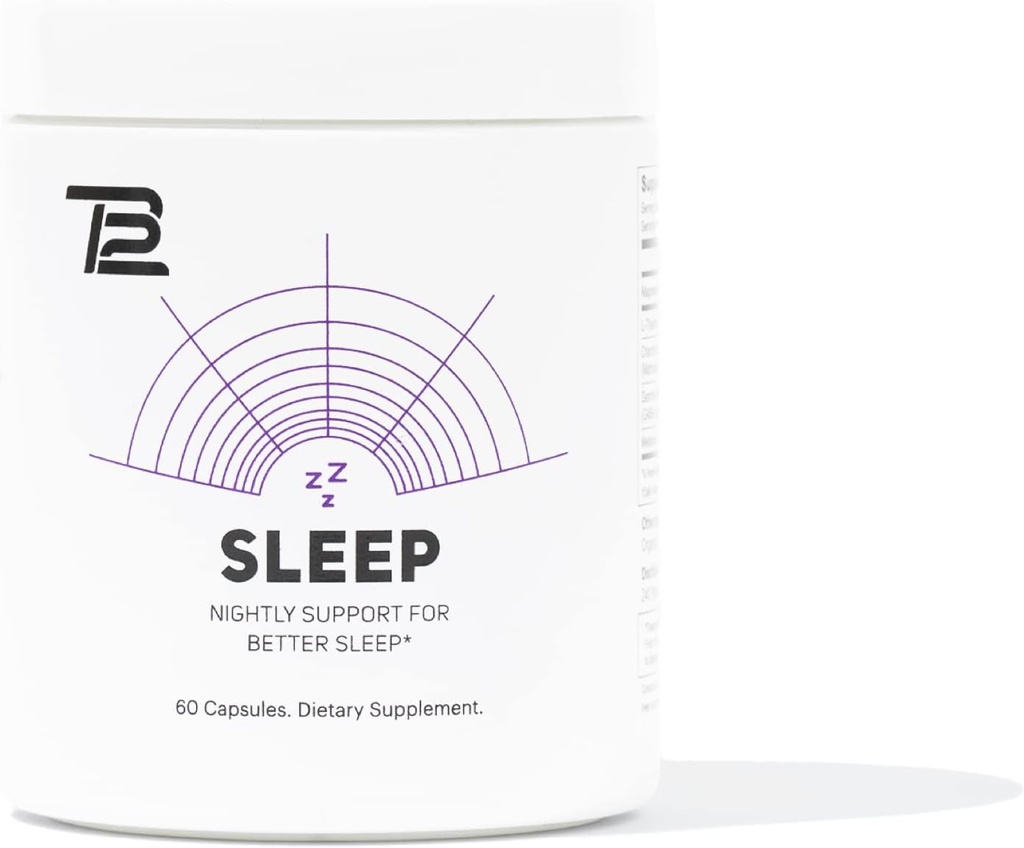 TB12 Sleep - Schlafergänzung mit Magnesium, L-Theanin, Kamille, GABA und Melatonin, um schneller zu schlafen, Entspannung zu fördern und Schlafqualität zu verbessern. Stress und Stimmung Night Support