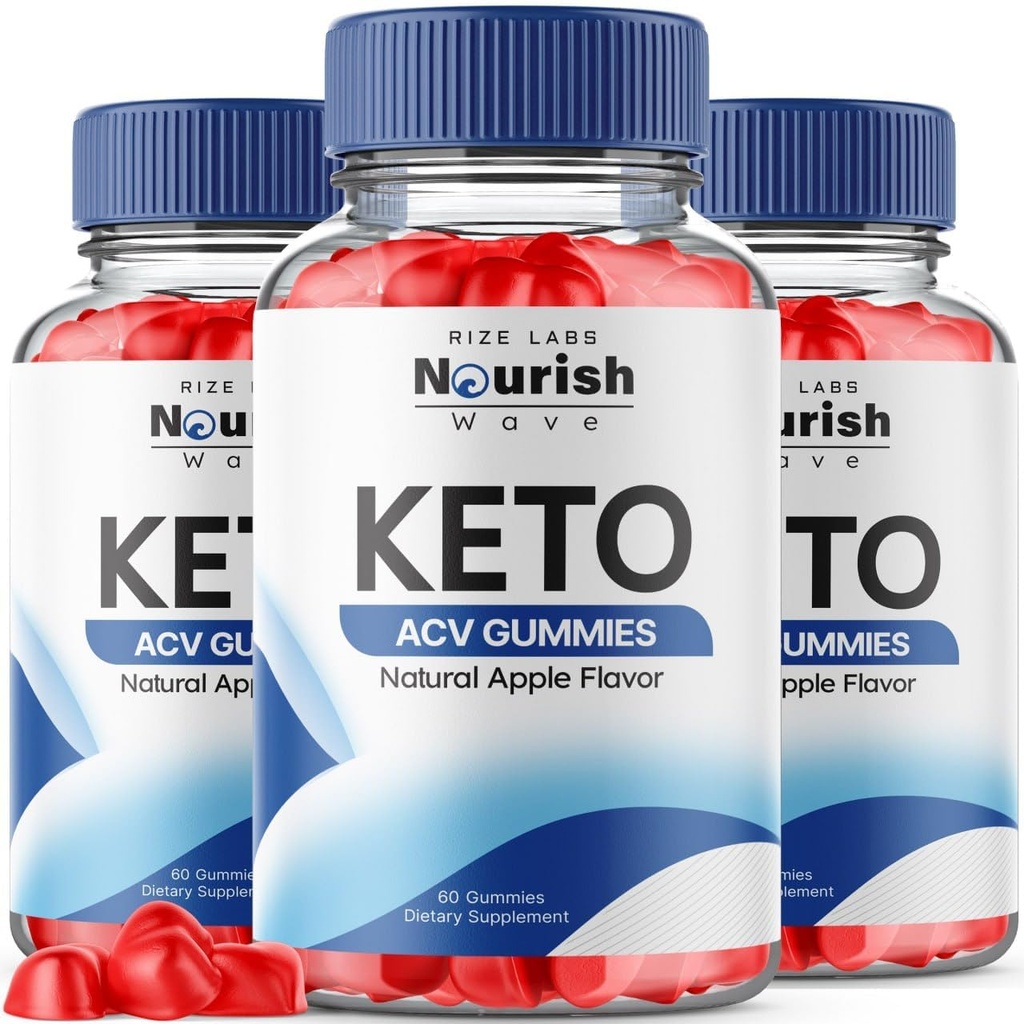rize labs - Nourish Wave Keto ACV Gummis unterstützt erhöhte Gewichtsverlust, für verbesserte Verdauung, Stamina und Ausdauer (180 Gummi)