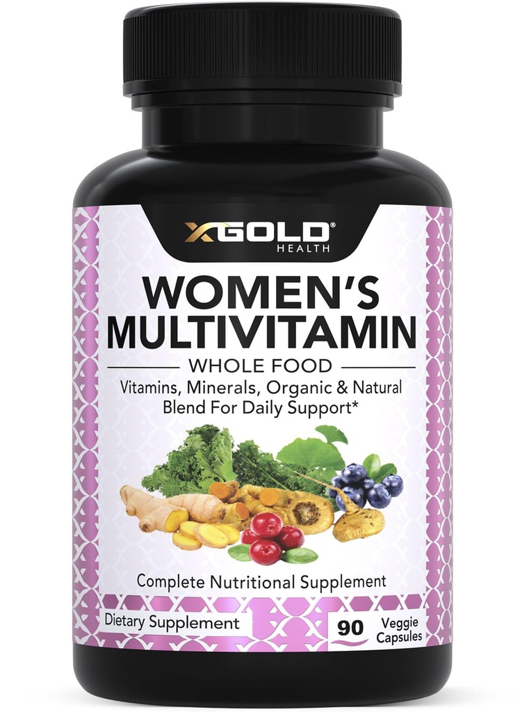 Vegan Women's Daily Multivitamin 50 Plus mit Bio- Ganzstoff-basierten natürlichen Inhaltsstoffen, Ingwer, Maca, Multi-Vitamin B Complex & More - Energieunterstützung, Immunsystem Booster -90 Kapseln