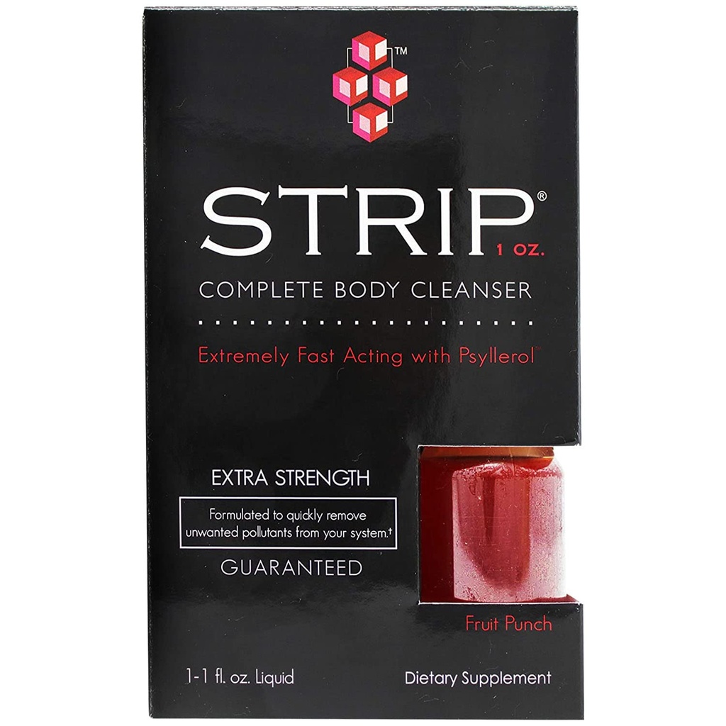 Wellgenix Strip Kräuterreiniger Detox Liquid - Ganzer Körperreiniger - Extra Strength Detoxifying Drink - Schnelle Flush Cleanse - 1 Oz Fruit Punch