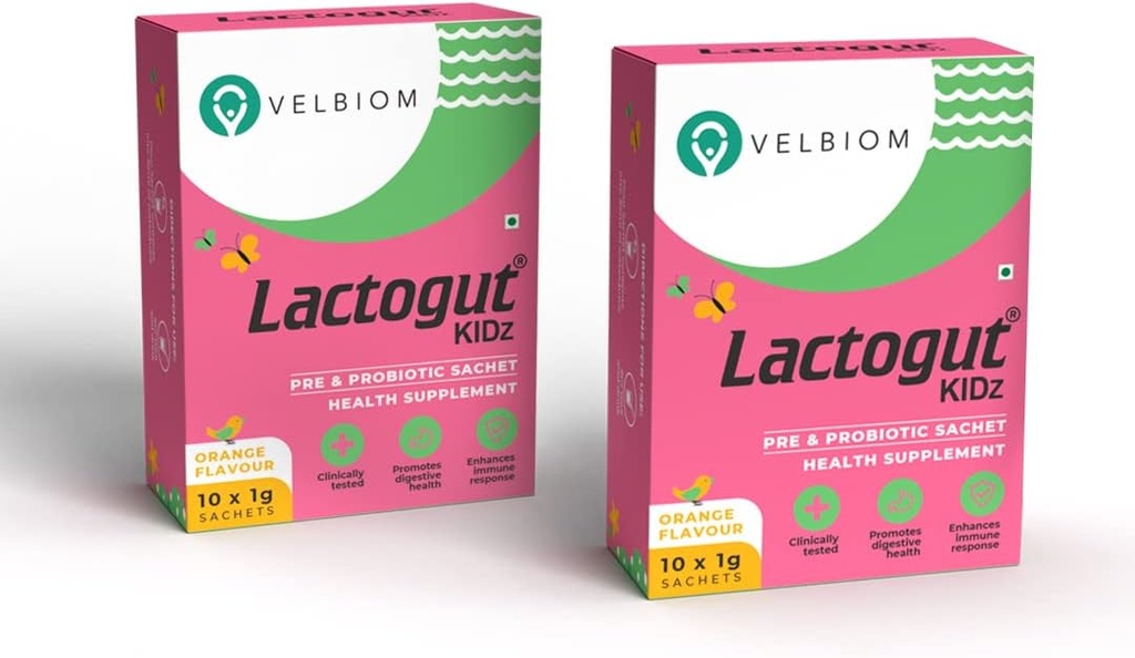 Lactogut Kidz Probiotics Pulver für Kinder leicht zu beschwören Probiotika für Kinder Gut Gesundheit, Gesamt Wellness und Immunität Vegan Klinisch bewährt - Pack 2