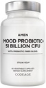 Amen Mood Probiotic Supplement 51 Billion CFU - Organic Prebiotics and Probiotics - Acidophilus Probiotic Pills, Fibers - Mood Organic Ashwagandha, Blueberries - Vegan & Non-GMO - 60 Kapseln