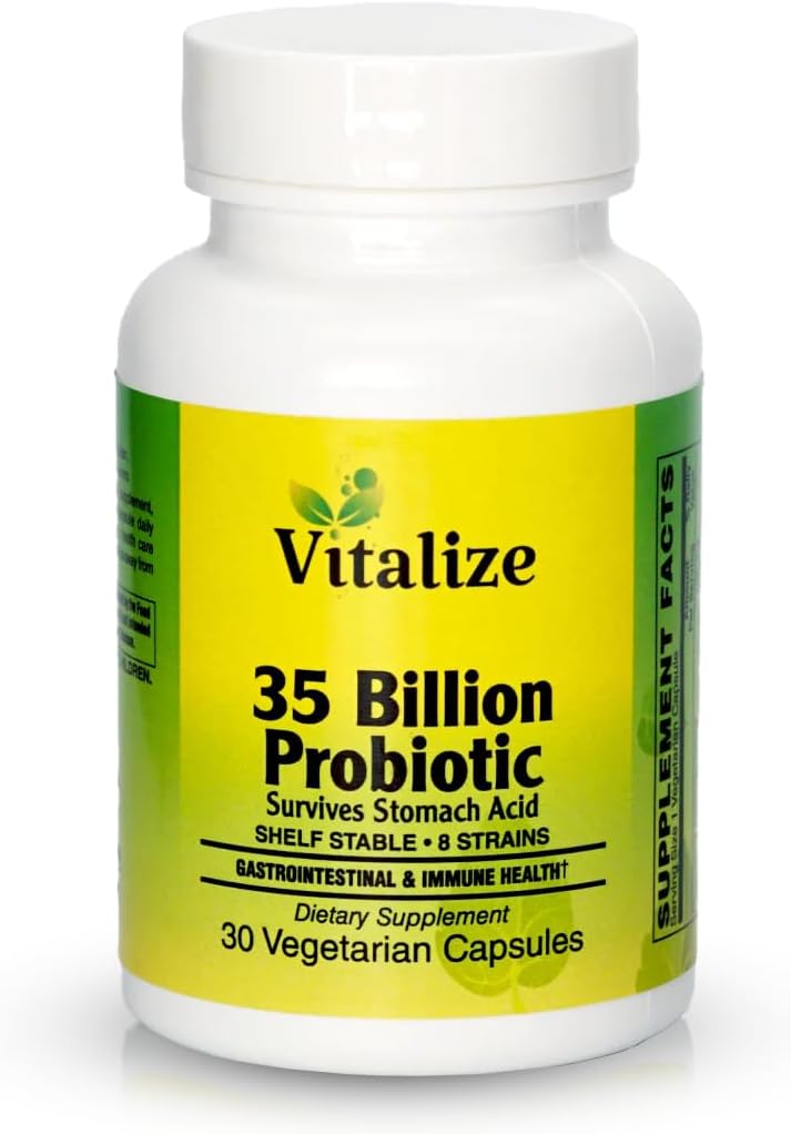 UVitalize - 35 Billion PROBIOTIC | Probiotics for Women & Men| Probiotic with 8 Probiotic Stains | Unterstützung Metabolismus und Verdauungsgesundheit | Vegan Probiotic Capsules for All | 30 Vegetarische Kapseln