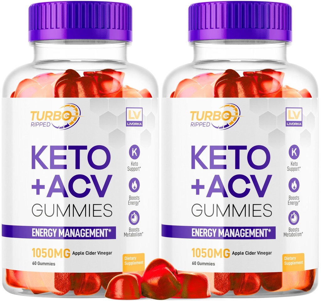 (2 Pack) Turbo Ripped Keto Weight Loss ACV Gummis, Turbo Ripped Keto ACV Gummis, Turbo Ripped Gummis, TurboRipped Keto ACV Apfel-Essig Advanced Multivitamin Healthy s Gummys, 2 Monate