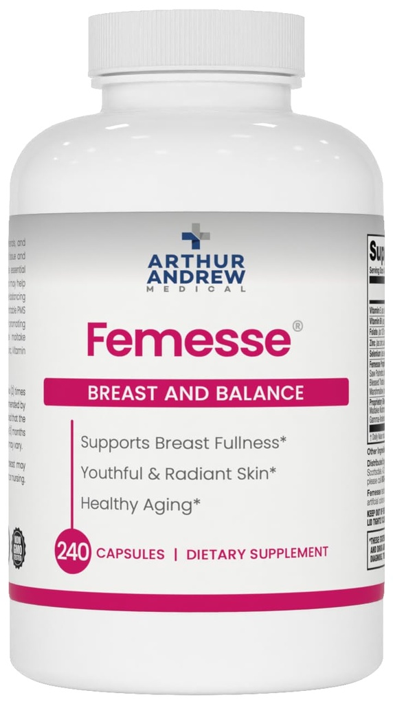 Arthur Andrew Medical, Femesse, Brust und Balance, Schönheit und Hormon Unterstützung, Vegan, Glutenfrei, 240 Kapseln (60 Servierungen)