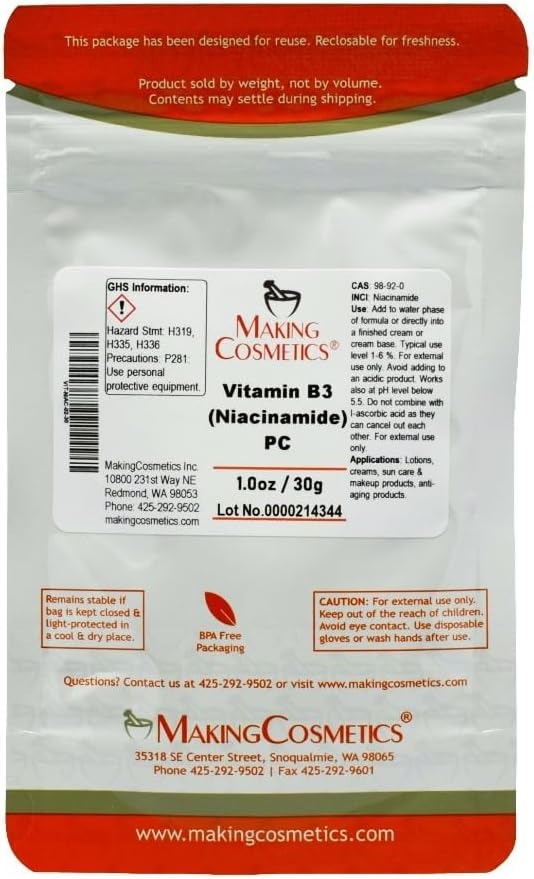 MakingCosmetics - Vitamin B3 (Niacinamid) PC - 1.0oz / 30g - kosmetische Inhaltsstoffe