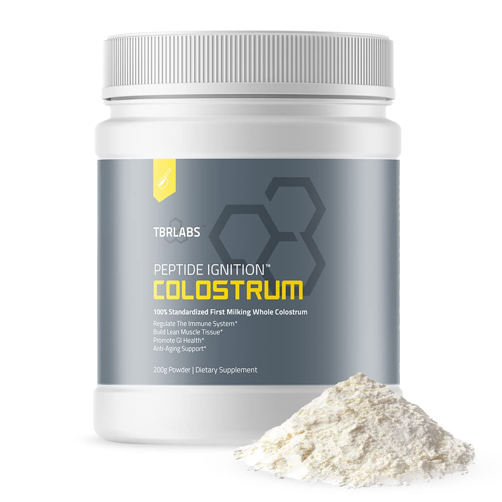Colostrum Powder, Gras Fed, Gut Health, Bloating, Immunität, Haut & Haar, Enthält 400+ Bioaktive Nährstoffe, Potent Bioverfügbar, Keto, 100% Erstmilch – 200g (132 Portionen)