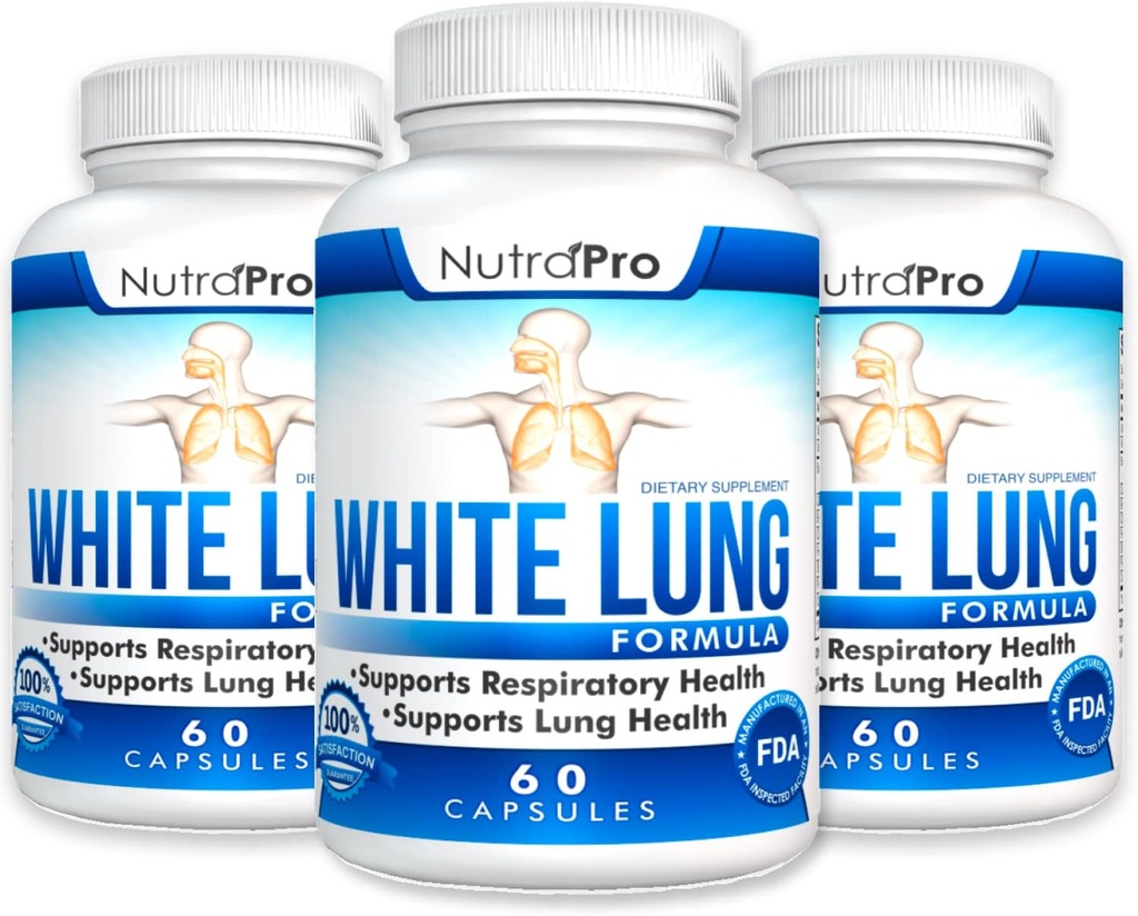 NutraPro White Lung Lung Cleanse & Detox. Unterstützung von Lung Health. Unterstützt Respiratory Health. 60 Kapsel - Made in GMP Certified Facility.