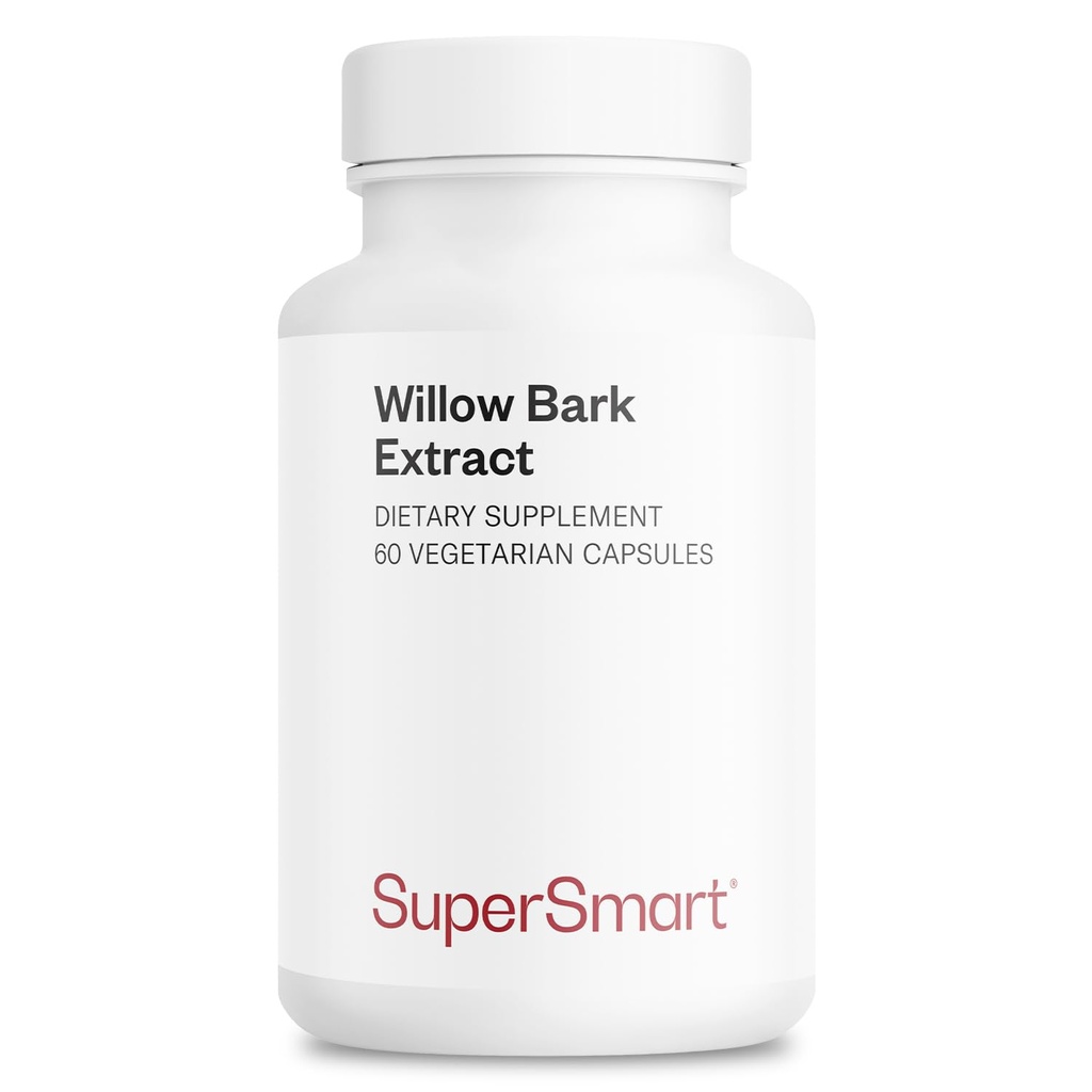 Supersmart - Willow Bark Extrakt 530mg pro Tag (hohe Potenz) - 15% Salicin - Natürliche Willow Bark Kräuterergänzung | Non-GMO & Gluten kostenlos - 60 vegetarische Kapseln