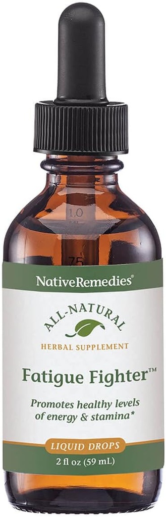Native Heilmittel Fatigue Fighter - All Natural Herbal Supplement for Energy Support, Stamina and Vitality - 59 mL