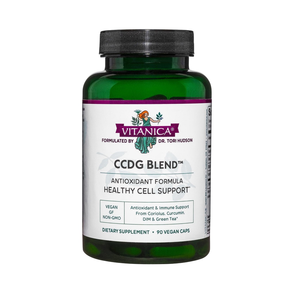 Vitanica CCDG Blend - Immununterstützungsergänzung - DIM-Ergänzung mit Tail Mushroom, Turmeric & Green Tea - Vegan-Ergänzung für Immununterstützung - Lady - 90 Kapseln