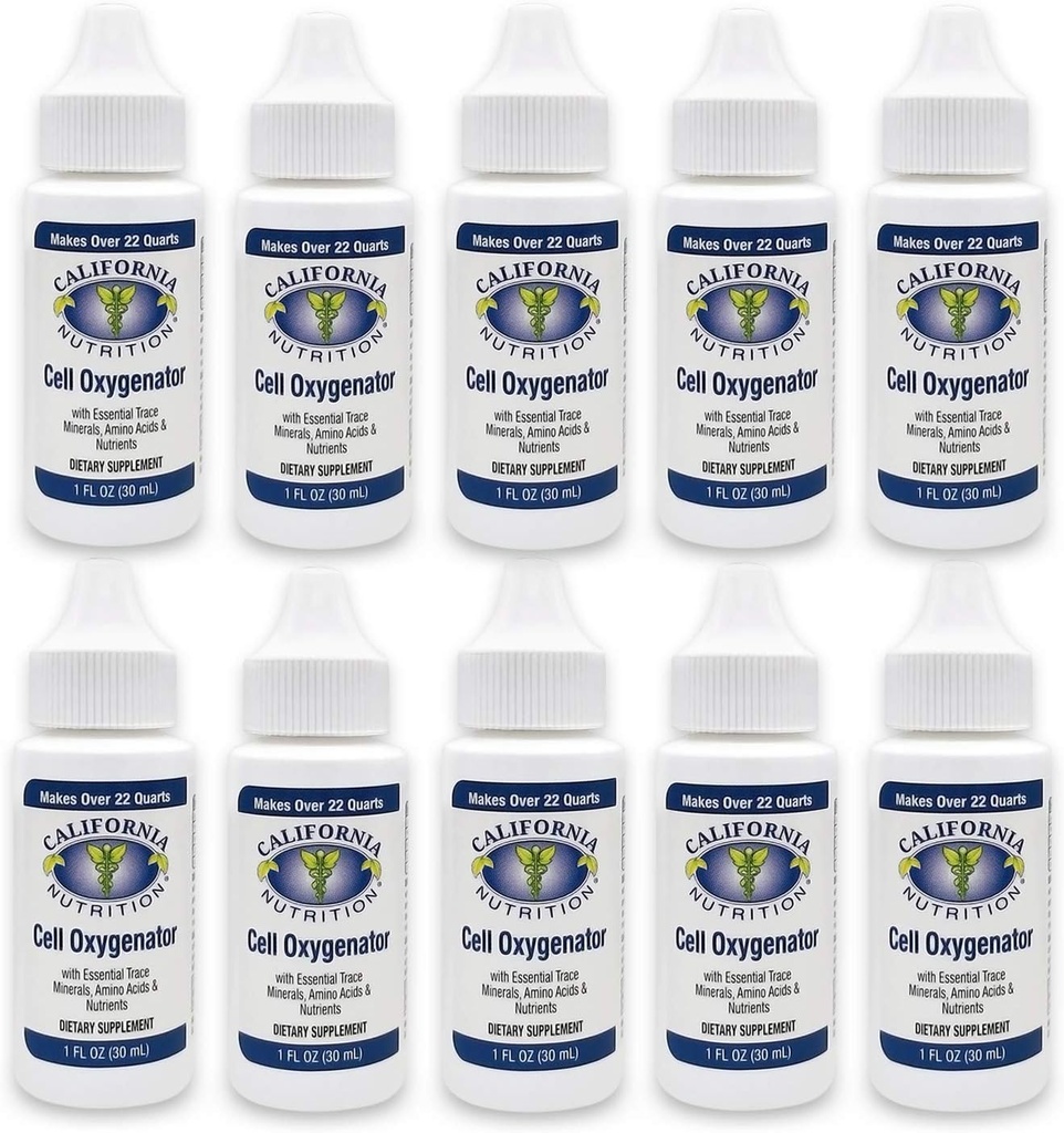 Cell Oxygenator 1 Fl Oz Bottle (Pack mit 10), Zellnahrung Konzentration flüssige Sauerstoff Wassertropfen, Nahrungsergänzungsmittel, Suport Immunsystem, Aminosäuren & Trace Minerals