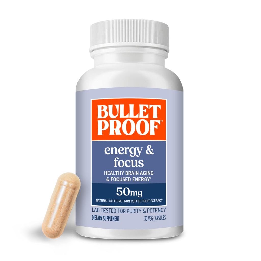 Bulletproof Energy and Focus Capsules, 30 Count, natürliche Quelle von Koffein-Ergänzung für Gedächtnis und Klarheit (früher NeuroMaster)