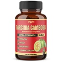 Pure Garcinia Cambogia Capsules - 6in1 with Green Tea, Arjuna, Garlic Bulb, Turmeric & Black Pepper - 90 Counts