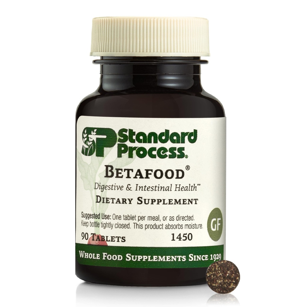 Standard Process Betafood - Unterstützt Verdauung & Darmfunktion mit Rüben - Aids a Healthy Heart & Liver Health - Glutenfrei, Non-Dairy & Non-Soy - 90 Tablets (90 Portionen)