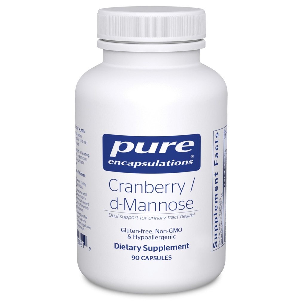 Pure Encapsulations Cranberry D-Mannose - Unterstützt Urinary Tract Health* - mit Cranberry Fruit Solids - Vegan & Non-GMO Nahrungsergänzung - 90 Kapseln