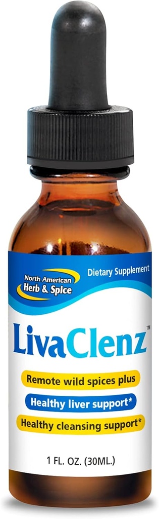 NORTH AMERICAN HERB & SPICE LivaClenz - 1 F. Unze - Wild Spice Oils - Gesunde Leber & Gallbladder Unterstützung - Non-GMO - 24 Servietten