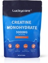 Luckycare Creatine Monohydrate - 5000 mg reines mikronisiertes Kreatin - Kreatinpulver-Unterstützung für Stärke & Performance - 100 Servierungen, 500G