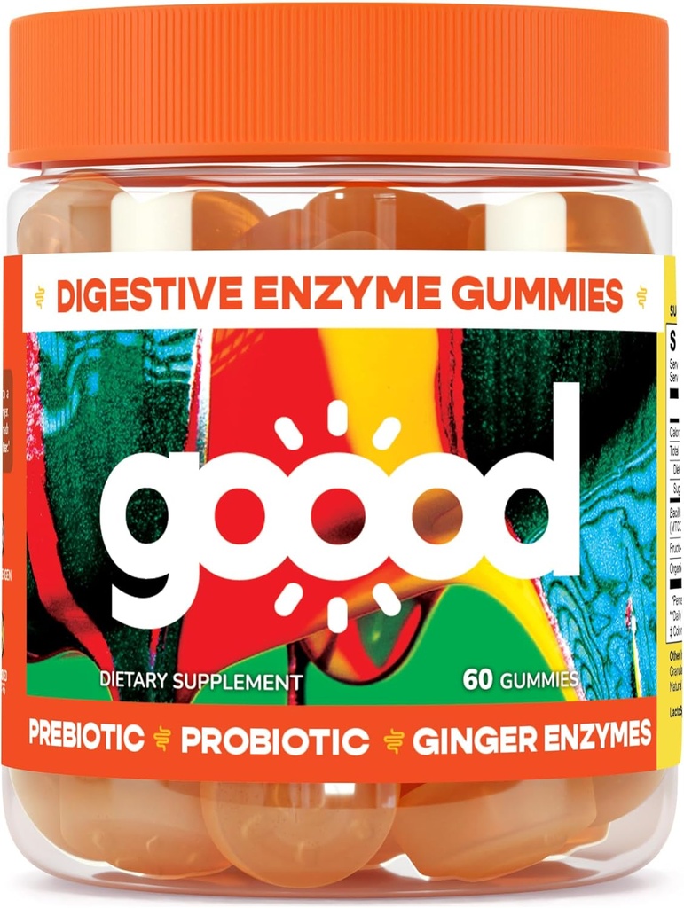Goood Probiotic & Prebiotic Gummies - Probiotic Gummies für Damen und Herren mit Verdauungsenzym - Sugar Free Kids Probiotic Gummies - Non-GMO & Vegan Fiber Gummies für Bloating Relief - Lemon Flavor