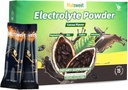 Hydrate Elektrolyte Pulver-Packets, Elektrolyte Pulver Kein Zucker Elektrolyte Getränk Mischung mit 4 Elektrolyten, Vegan, Non-GMO - 15 Sticks - Kakao Geschmack