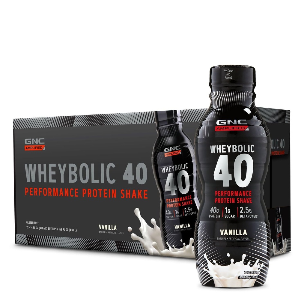GNC AMP Wheybolic 40 - Vanille - 14oz. (12 Flaschen)