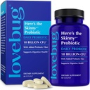 LOVEBUG Skinny Prebiotics and Probiotics for Women Digestive Health & Immun Support - 10 Billion CFU Probiotic Strains Gut Health, Gas, Constipation & Bloating, 60ct
