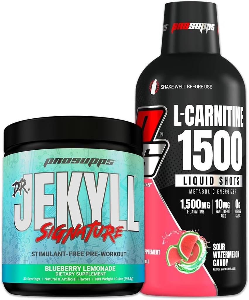 PROSUPPS Dr. Jekyll Signatur Blueberry Lemonade und L-Carnitin 1500 Sour Watermelon Candy Bundle