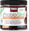 Force Factor ProbioSlim Kombucha Gummis für Verdauungsgesundheit, Probiotika für Frauen und Probiotika für Männer Made with 5 Billion CFUs, Kombucha SCOBY Probiotic Gummies, Peach, 60 Gummies