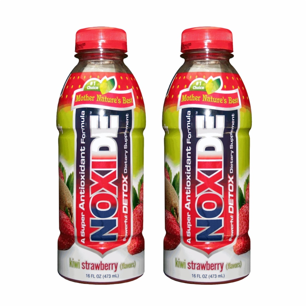 NOXIDE Detox Naturkörper neue Formel mit Turmeric Root & Milk Thistle | Hilft saubere Leber | Kiwi & Erdbeere | 16 oz (473 ml)/Bottle | 2 Pack