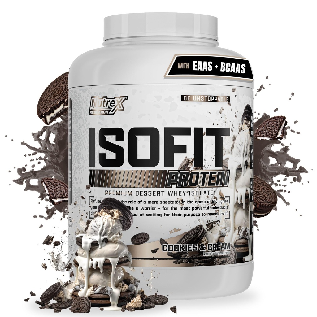 Nutrex Research IsoFit Whey Protein Pulver Instantized 100% Whey Protein Isolate (70 Servierungen, Cookies & Cream)