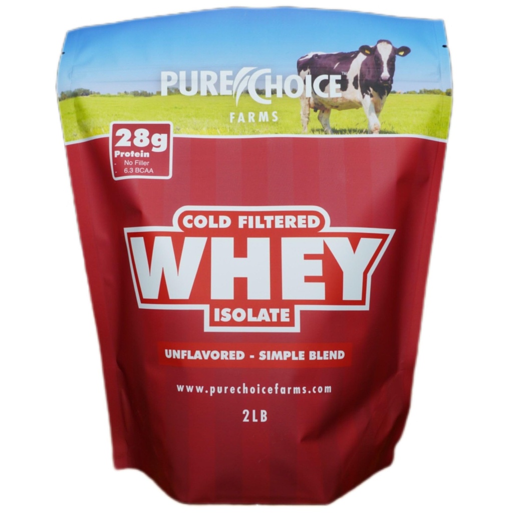 Pure Choice Unflavored Whey Protein Isolate Powder, 28g Protein & Zuckerfrei, Ungesättigt Hey, 1 Ingredient, keine Füllstoffe oder künstliche Süßungsmittel (Unflavored, 2 lb)