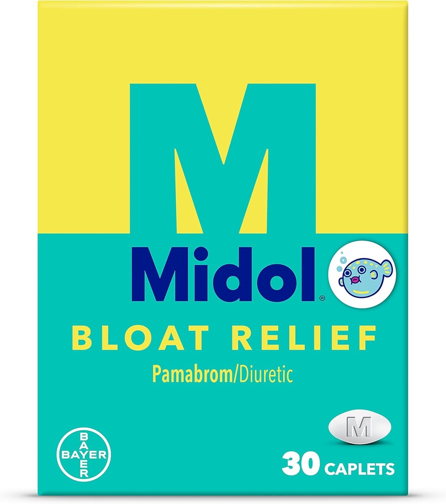 Midol Bloat Relief, Caplets mit Pamabrom, 30 Count