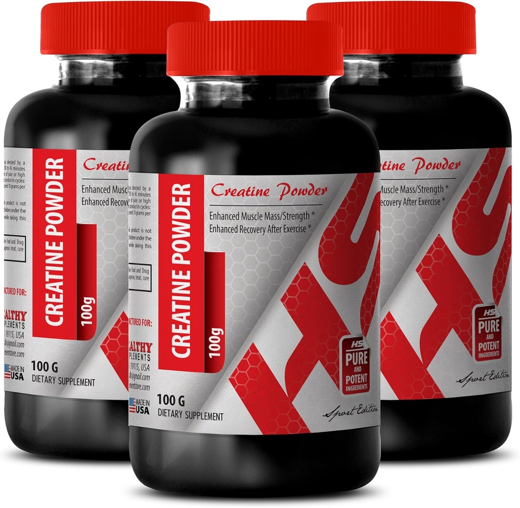 Body Builder für Herren - CREATINE Powder 100G - Creatine Bulk - 3 Flasche (Powder)