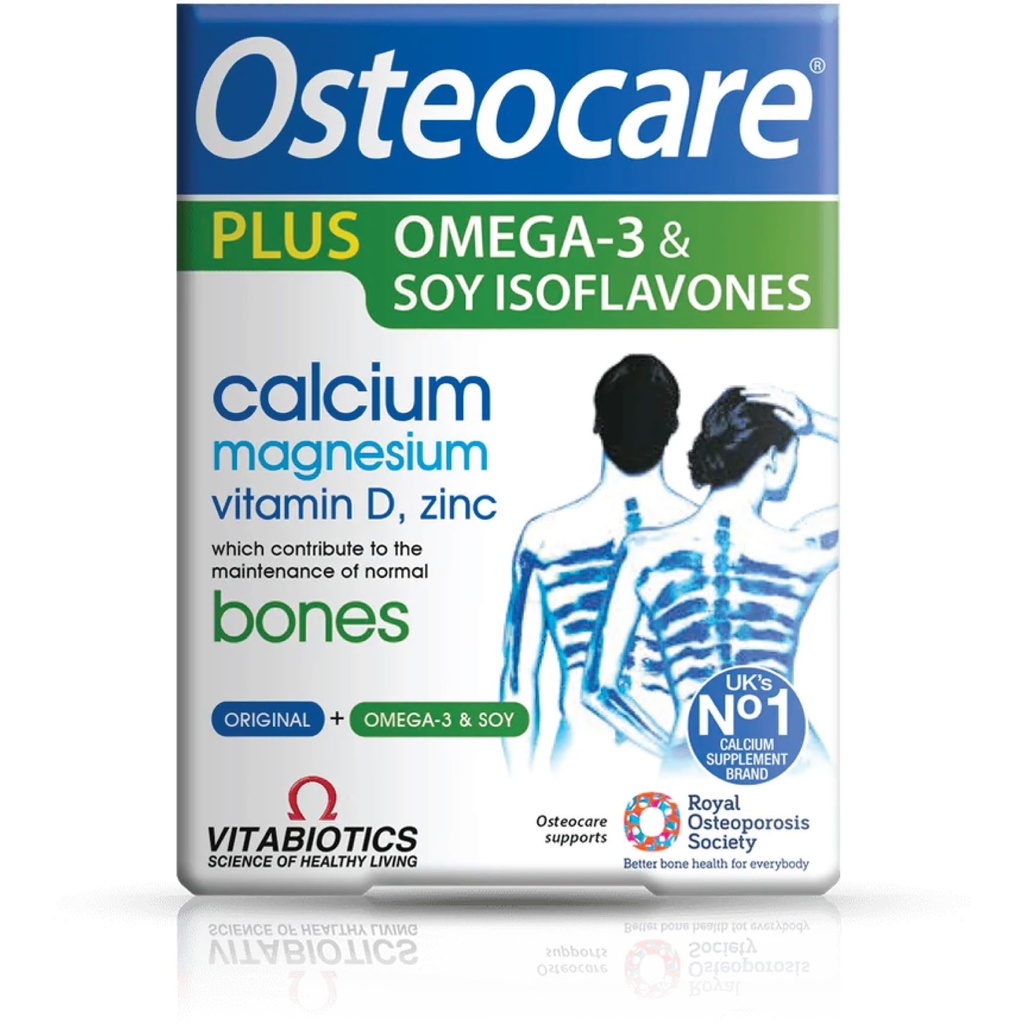 Vitabiotics Osteocare Plus 2-in-1 Formel - Kalzium 800mg mit Vitamin D3, Magnesium, Zink und Omega-3 | Knochen Gesundheit und Immunität Multivitamin Supplement für Männer und Frauen - 90 Tabletten