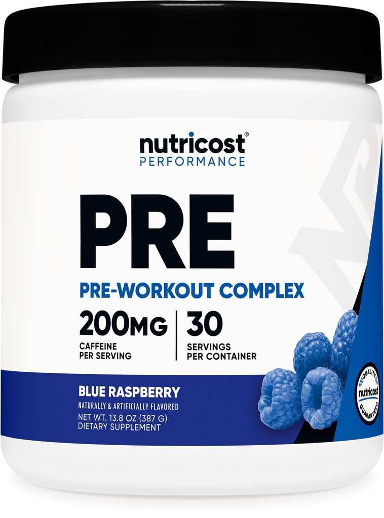 Nutricost Pre-Workout Complex Powder (30 Servierungen, Blue Raspberry) - Pre-Workout Supplement mit Beta-Alanin, Taurine & Aminosäuren